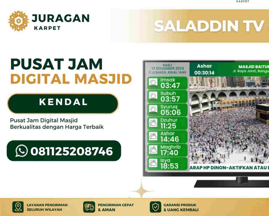 Toko Jam Digital Masjid Purwokerto dengan TV LED Modern untuk Masjid dan Mushola