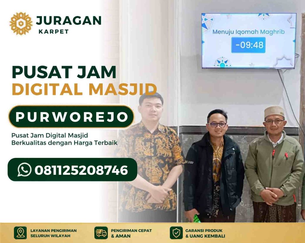 Toko Jam Digital Masjid Purworejo dengan Solusi TV Digital Modern