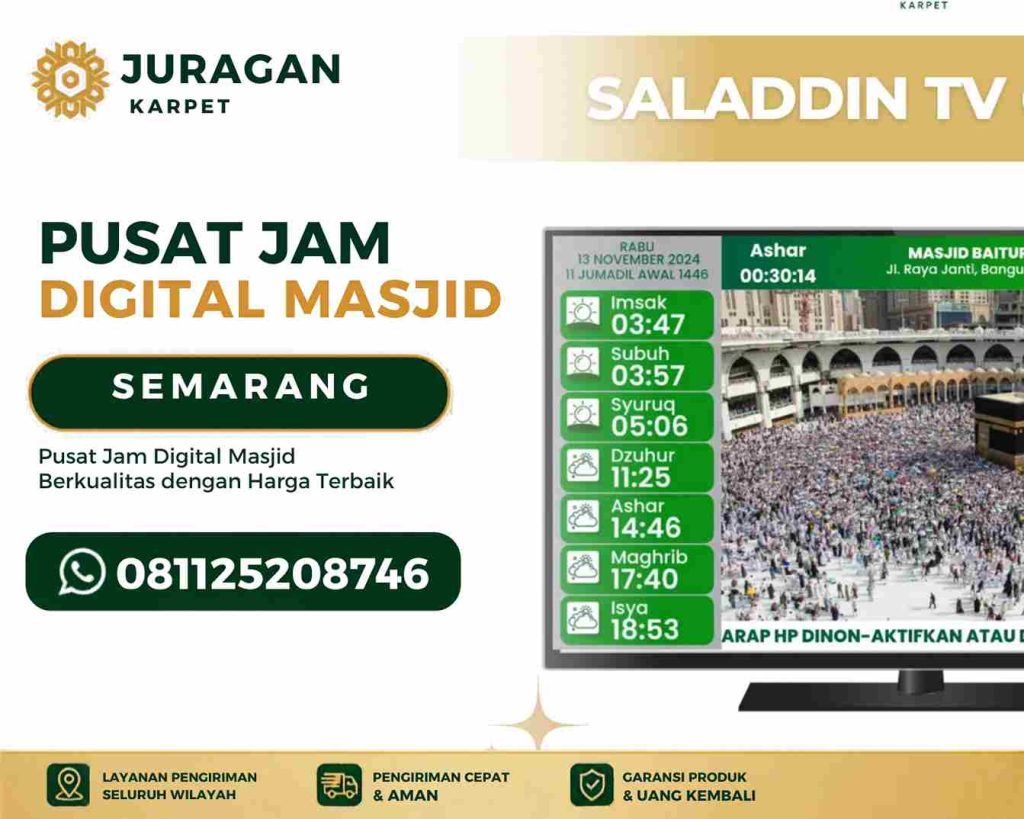Toko Jam Digital Masjid Semarang dengan TV LED Modern untuk Masjid dan Mushola