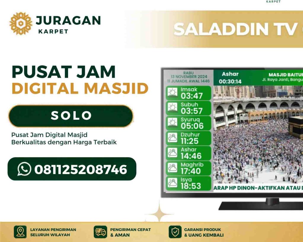 Toko Jam Digital Masjid Solo Surakarta TV LED Modern BISA COD