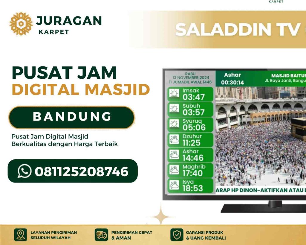 Jam Digital Masjid Bandung untuk Menunjang Informasi Ibadah