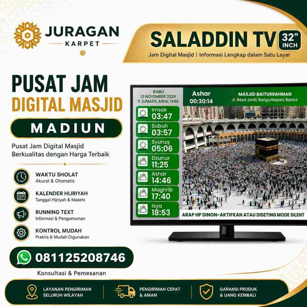 Jam Digital Masjid Madiun untuk Mempermudah Informasi Waktu Ibadah