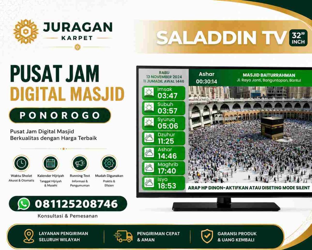 Jam Digital Masjid Ponorogo untuk Penunjang Informasi Jamaah
