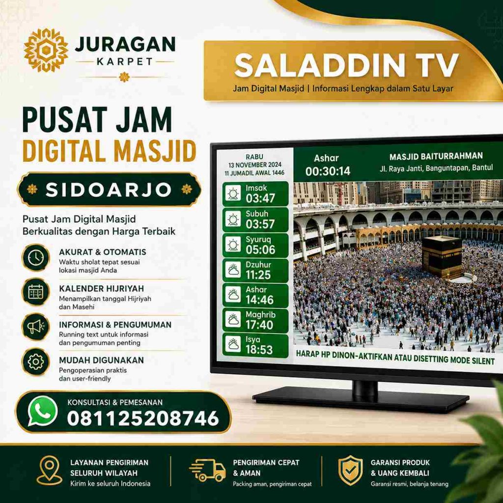 Jam Digital Masjid Sidoarjo untuk Memperbarui Sistem Informasi Jamaah
