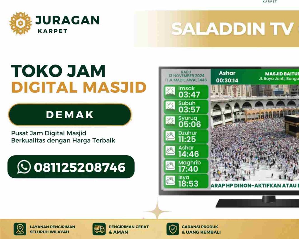 Jam Digital Masjid Demak untuk Masjid dan Mushola